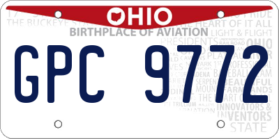 OH license plate GPC9772