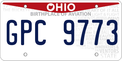 OH license plate GPC9773
