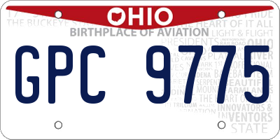 OH license plate GPC9775