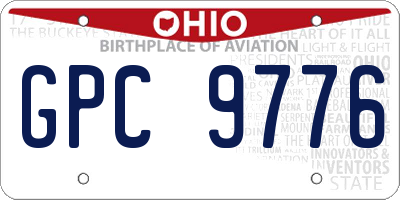 OH license plate GPC9776