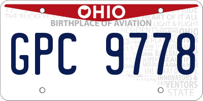OH license plate GPC9778