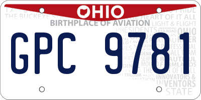 OH license plate GPC9781
