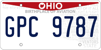 OH license plate GPC9787