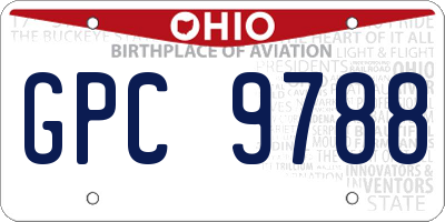 OH license plate GPC9788