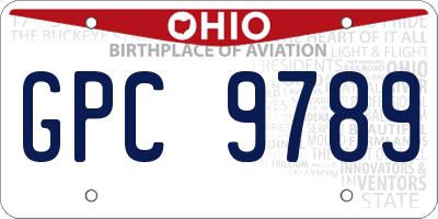OH license plate GPC9789