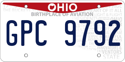 OH license plate GPC9792