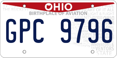 OH license plate GPC9796