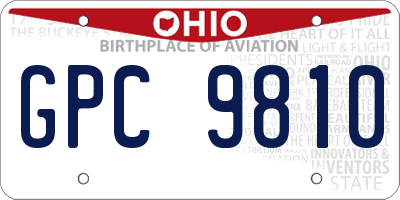 OH license plate GPC9810