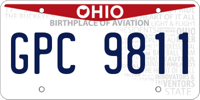 OH license plate GPC9811