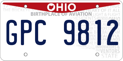 OH license plate GPC9812