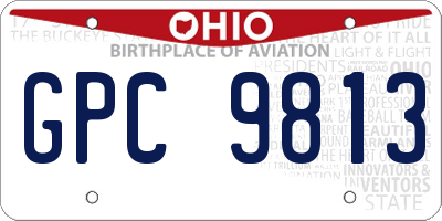 OH license plate GPC9813