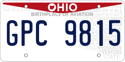OH license plate GPC9815