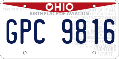 OH license plate GPC9816