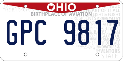 OH license plate GPC9817