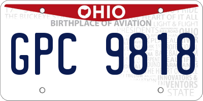 OH license plate GPC9818