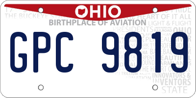 OH license plate GPC9819
