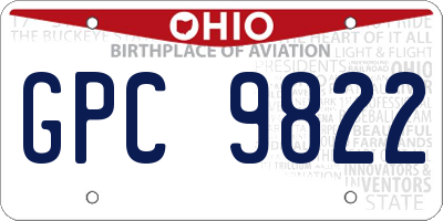 OH license plate GPC9822