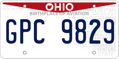 OH license plate GPC9829