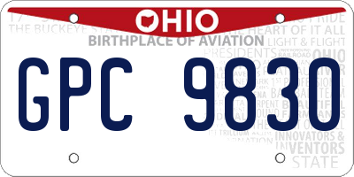OH license plate GPC9830