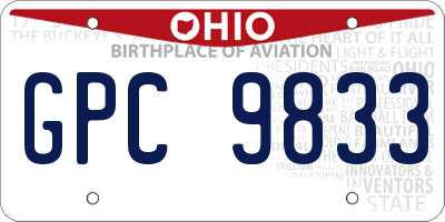 OH license plate GPC9833