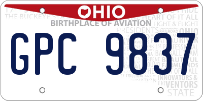 OH license plate GPC9837