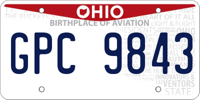 OH license plate GPC9843