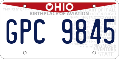 OH license plate GPC9845