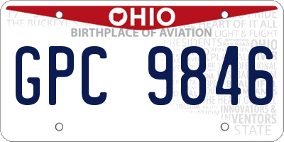OH license plate GPC9846