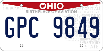 OH license plate GPC9849