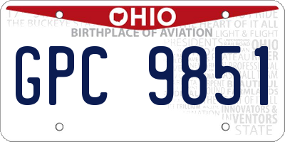 OH license plate GPC9851