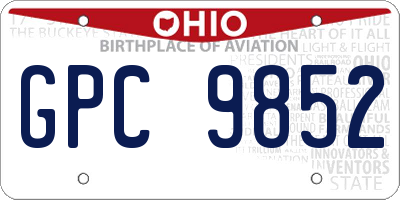 OH license plate GPC9852