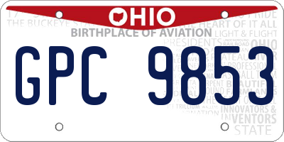 OH license plate GPC9853