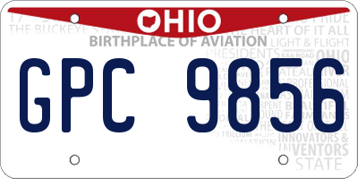 OH license plate GPC9856