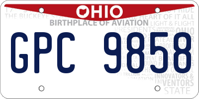 OH license plate GPC9858