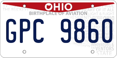 OH license plate GPC9860