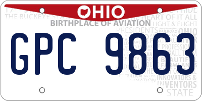 OH license plate GPC9863