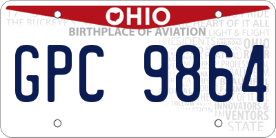 OH license plate GPC9864