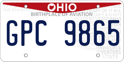 OH license plate GPC9865