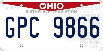 OH license plate GPC9866