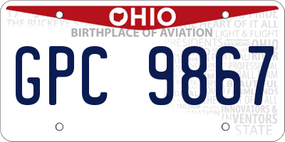 OH license plate GPC9867