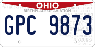 OH license plate GPC9873