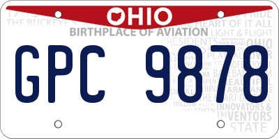 OH license plate GPC9878