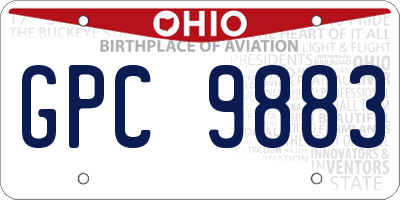 OH license plate GPC9883