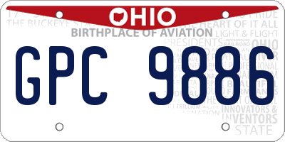 OH license plate GPC9886