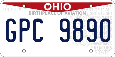 OH license plate GPC9890