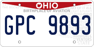 OH license plate GPC9893