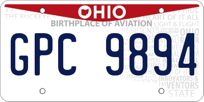 OH license plate GPC9894