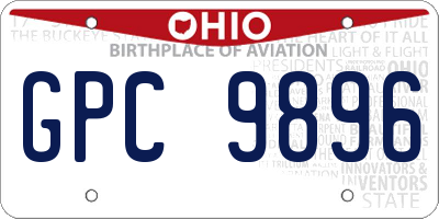OH license plate GPC9896