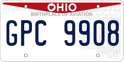 OH license plate GPC9908