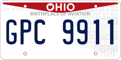 OH license plate GPC9911